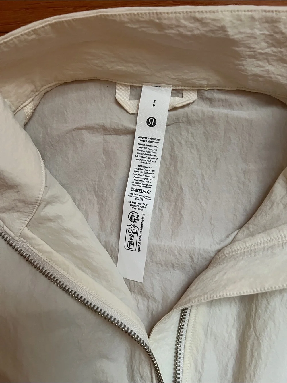 lululemon athletica Cream Drawstring-Waist Zip Jacket